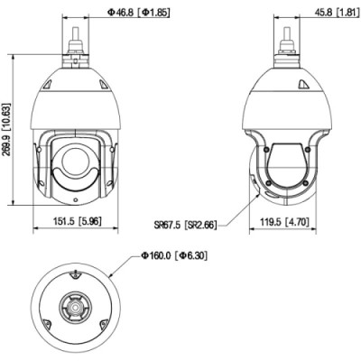 IP Speed Dome видеокамера 8 Мп Dahua 25X TiOC WizSense DH-SD4E825GB-HNR-A-PV1 с видеоаналитикой для системы видеонаблюдения
